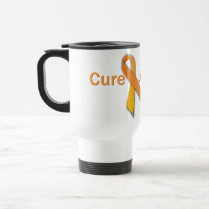 Cure Leukaemia Orange Ribbon Travel Mug