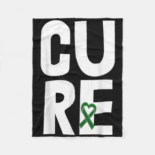 Cure Mental Health Awareness Stigma Tees Green Rib Fleece Blanket