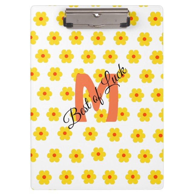 Cure modern retro daisies floral personalised  clipboard (Front)