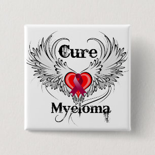 Cure Myeloma Heart Tattoo Wings 15 Cm Square Badge