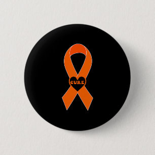 Cure Orange Ribbon Multiple Sclerosis Awareness Ms 6 Cm Round Badge