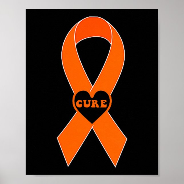 Cure Orange Ribbon Multiple Sclerosis Awareness Ms Poster (Front)