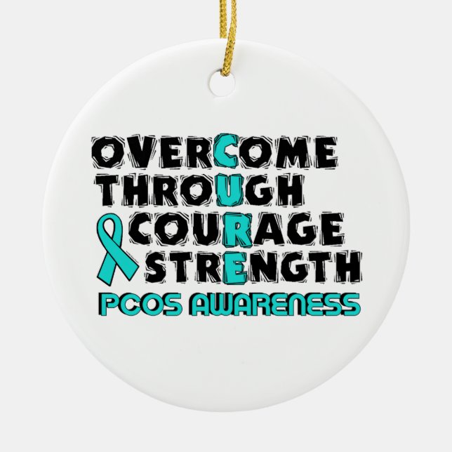 CURE...PCOS CERAMIC TREE DECORATION (Front)