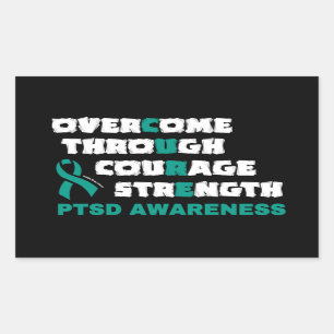 CURE...PTSD RECTANGULAR STICKER