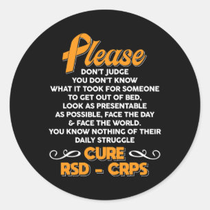 Cure Rsdcrps Support Rsdcrps Awareness  Classic Round Sticker
