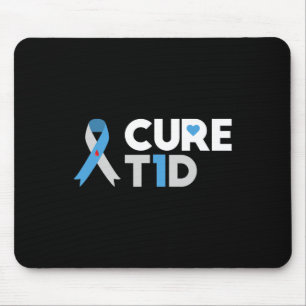 Cure T1d Diabetes Awareness Type 1 Insulin Pancrea Mouse Pad