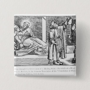 Cure through the Intercession of a Healing 15 Cm Square Badge
