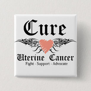 Cure Uterine Cancer Tattoo Wings 15 Cm Square Badge