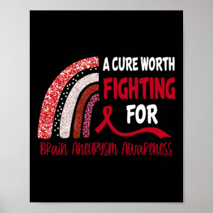 Cure Worth Fighting For Brain Aneurysm Awareness Poster