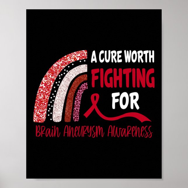 Cure Worth Fighting For Brain Aneurysm Awareness  Poster (Front)