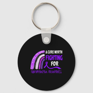 Cure Worth Fighting For Fibromyalgia Awareness  Key Ring