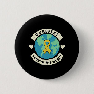Curefest Around The World Childhood Cancer Awarene 6 Cm Round Badge