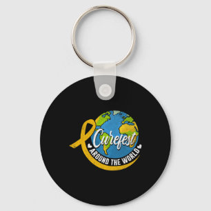 Curefest Around The World Childhood Cancer  Key Ring