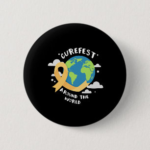CureFest Around the World Childhood Cancer Support 6 Cm Round Badge