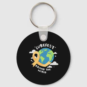 CureFest Around the World Childhood Cancer Support Key Ring