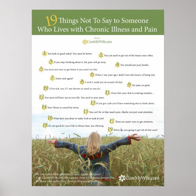 CureMyWife.com support for chronic illness & pain Poster (Front)
