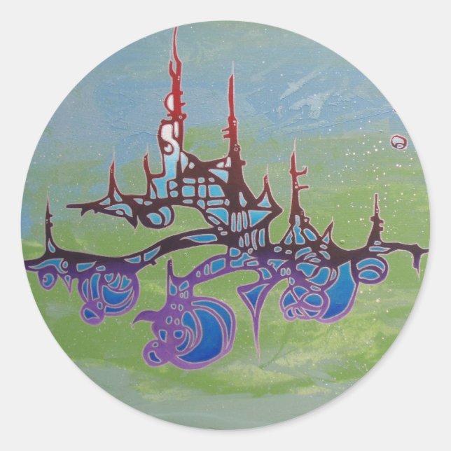 curiosity classic round sticker (Front)