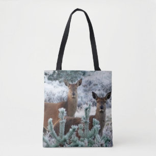 curiosity deer tote bag