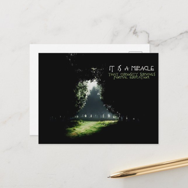 "Curiosity" Inspirational Quote Postcard (Front/Back In Situ)