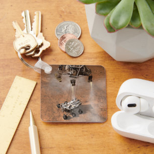 Curiosity Rover Landing On The Martian Surface. Key Ring