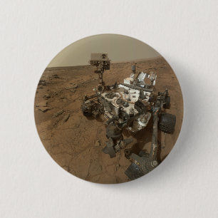 Curiosity Rover On The Surface Of Mars. 6 Cm Round Badge
