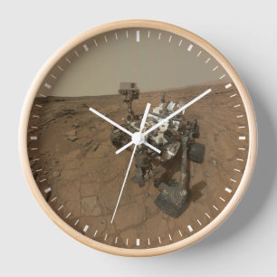 Curiosity Rover On The Surface Of Mars. Clock