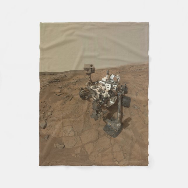 Curiosity Rover On The Surface Of Mars. Fleece Blanket (Front)