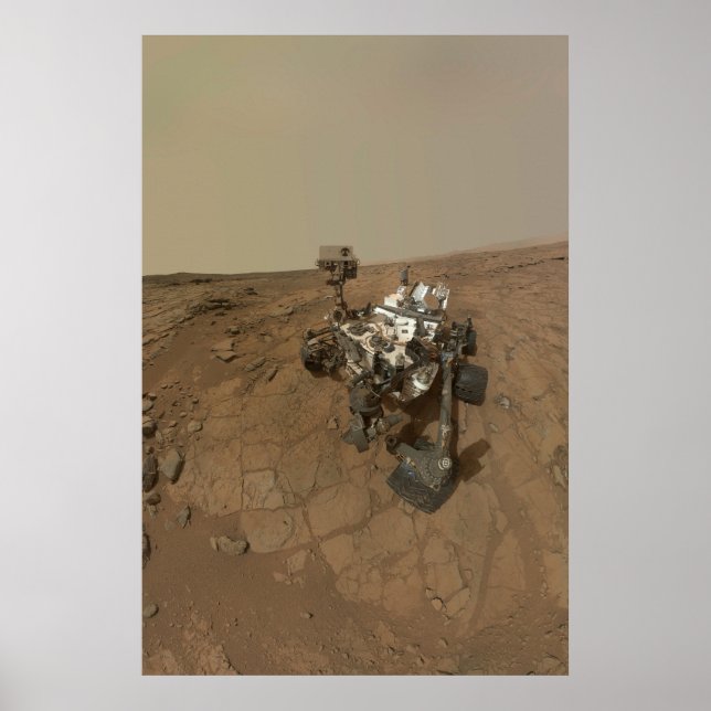 Curiosity Rover On The Surface Of Mars. Poster (Front)