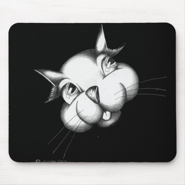 Curious as a cat mouse pad (Front)