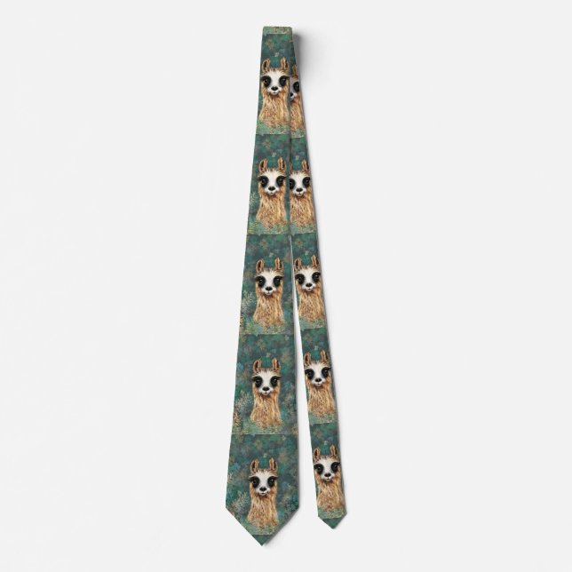 Curious Baby Llama - Cute - Tie (Front)