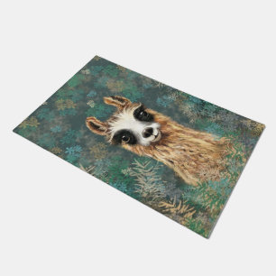 Curious Baby Llama Doormat