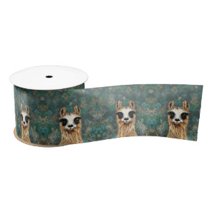 Curious Baby Llama - Smile Satin Ribbon