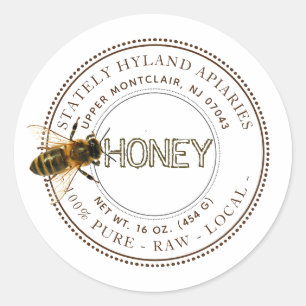 Curious Bee Editable Honey Label (White)