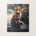 Curious Big Red and White Fox Sitting in Nature Jigsaw Puzzle<br><div class="desc">Foxes are one of the few woodland creatures that we all would want as a pet. With bother characteristics of cats and dogs, foxes really are an adorable animal all on their own. With easily added text of your choosing you can have these made as a gift, or for yourself!...</div>