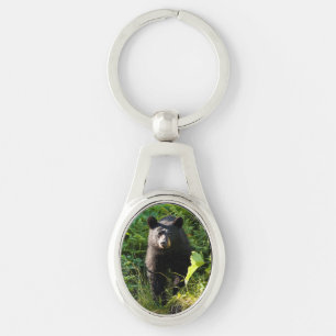 Curious Black Bear Key Ring