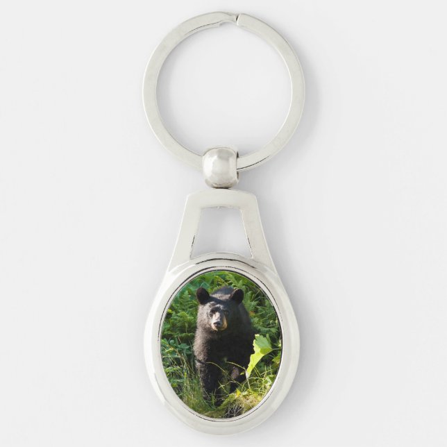 Curious Black Bear Key Ring (Front)