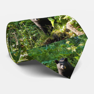 Curious Black Bear Tie