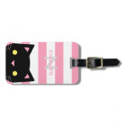 Curious Black Cat | Stripes | Monogram