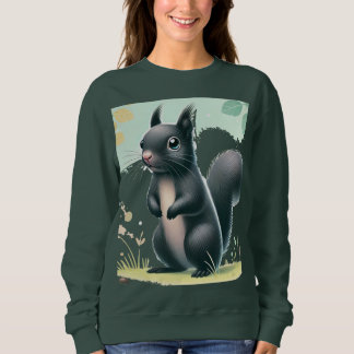 "Curious Black Squirrel in the Park – Nature-Inspi Sweatshirt