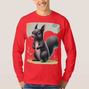 "Curious Black Squirrel in the Park – Nature-Inspi T-Shirt