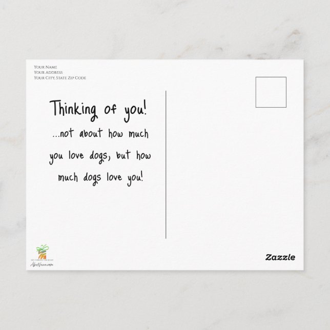 Curious Boy and His Whimsical Animals Postcard (Back)