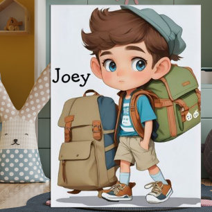 Curious Boy Learning Adventures Comic AI Art  Poster