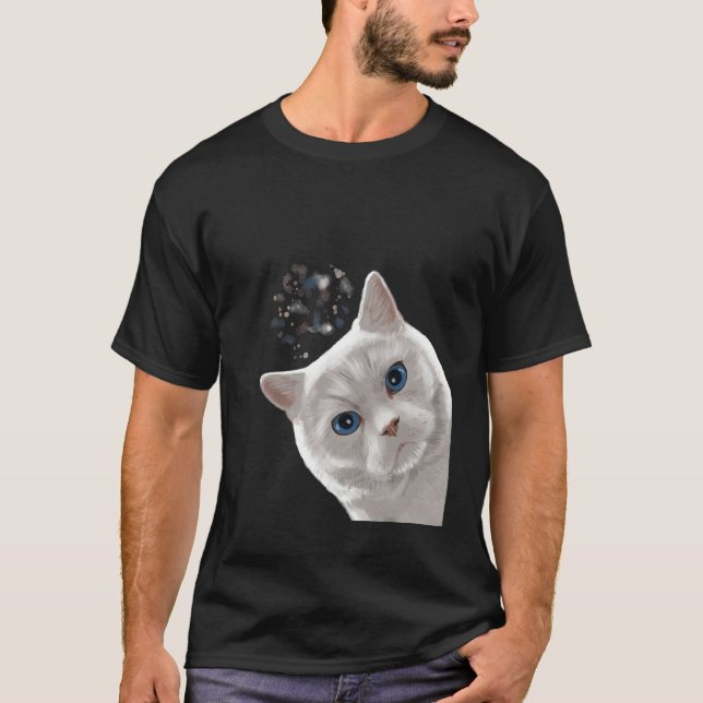   Curious British Shorthair Cat T-Shirt (Front)