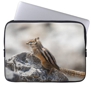 Curious Brown Chipmunk in Alberta Laptop Sleeve