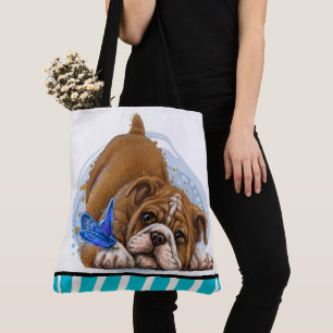 Curious Bulldog Teacher Tote - See Back!