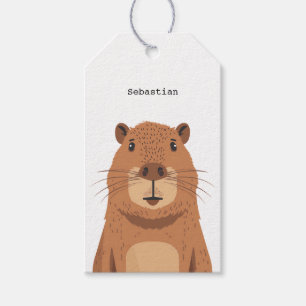 Curious Capybara Portrait Gift Tags