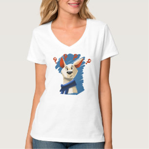 Curious Cartoon Dog on Blue – Playful Pet  T-Shirt
