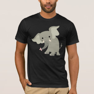 Curious Cartoon Elephant T-Shirt