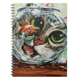 Curious Cat & Cautious Goldfish Notebook