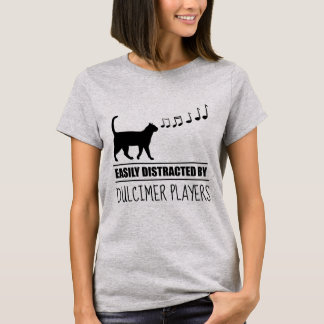 Curious Cat Easily Distracted by Dulcimer Players T-Shirt